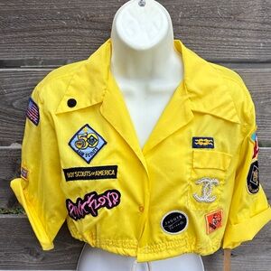 Repurposed Boy Scouts Leader shirt by “Jagged Threads”